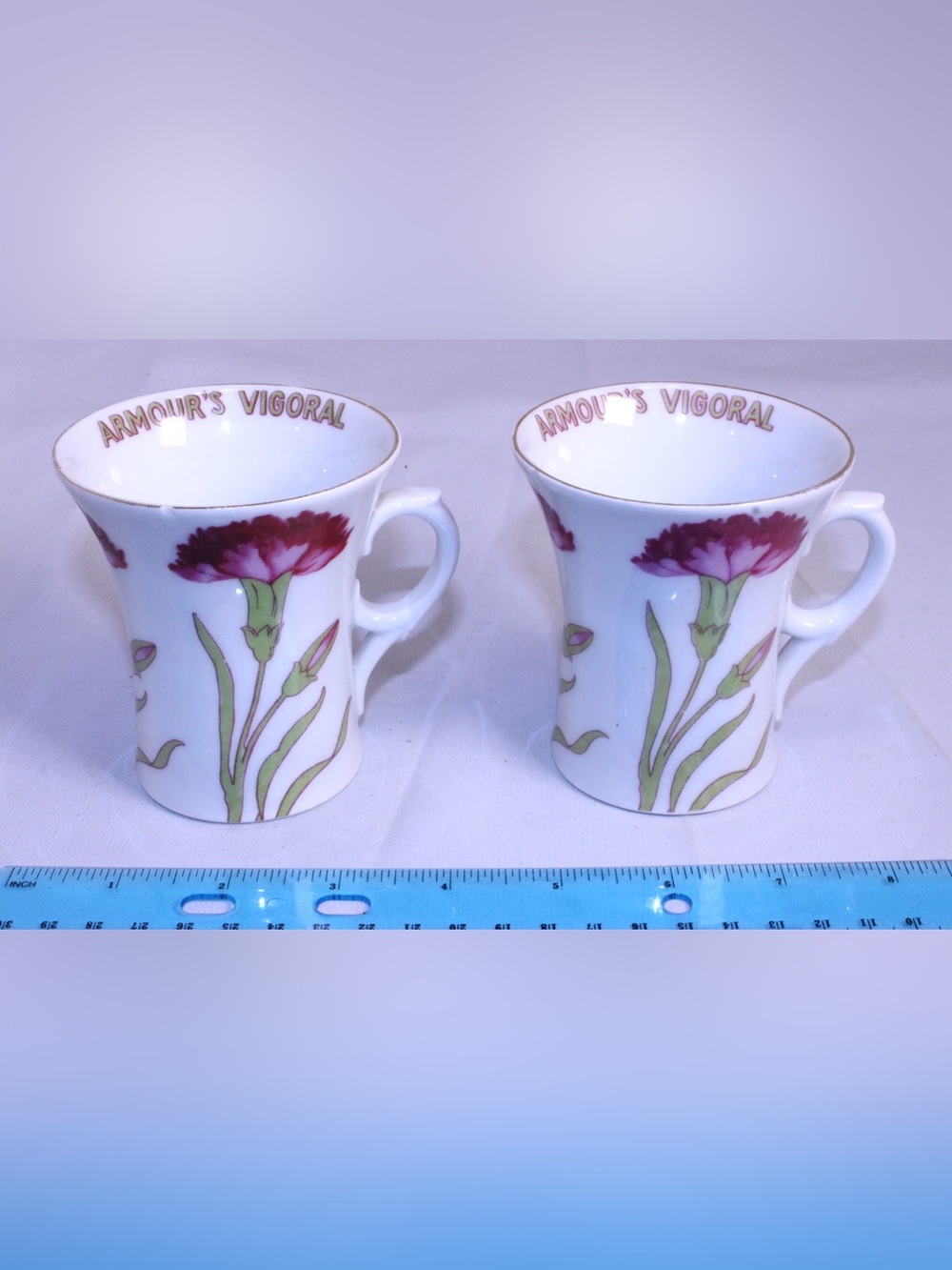 Antique Armour's Vigoral Advertising Cups - Set of 2